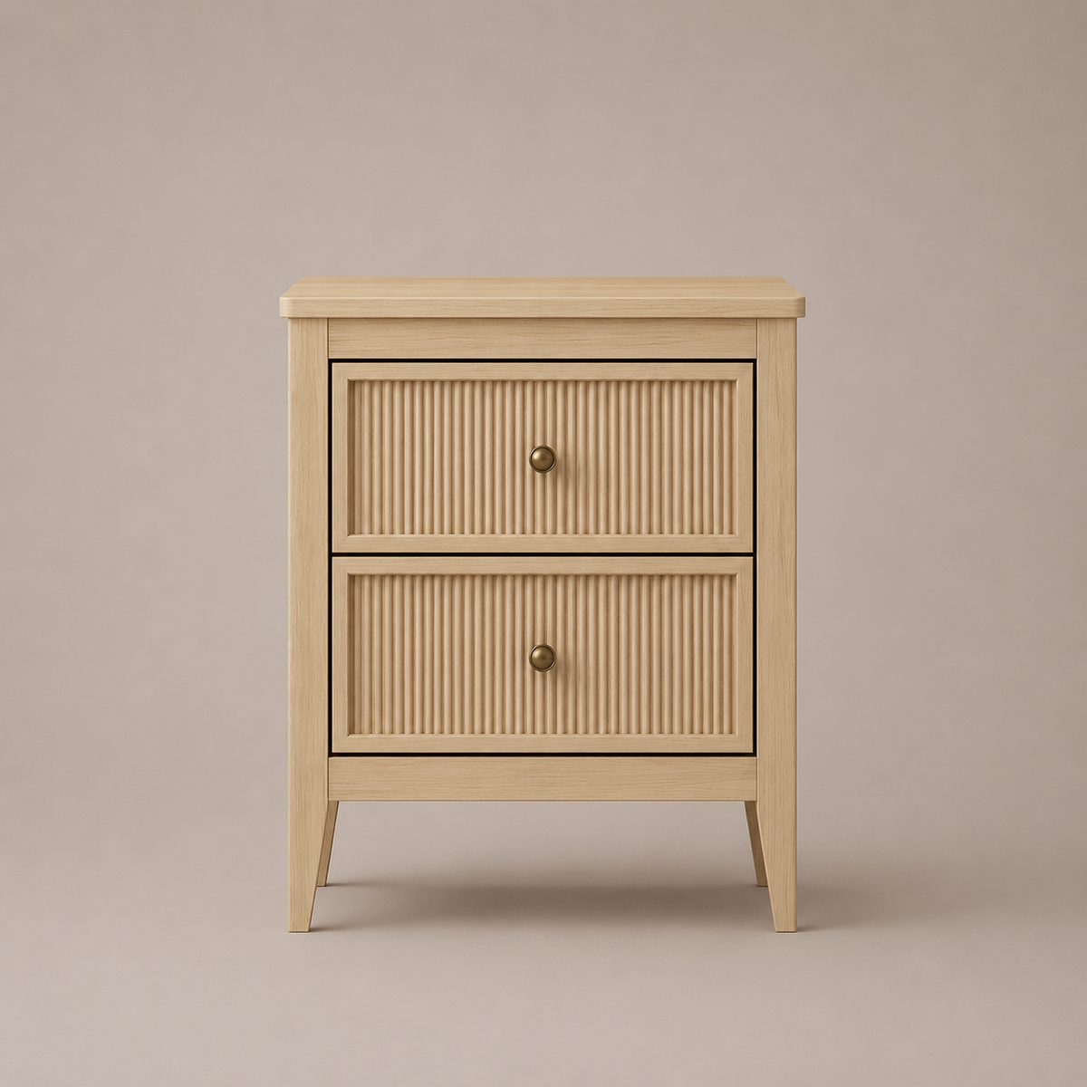 Vera 2- Drawer Bedside Table | Nightstand with Brass Knobs