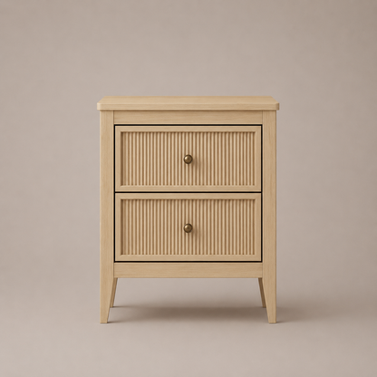 Vera 2- Drawer Bedside Table | Nightstand with Brass Knobs