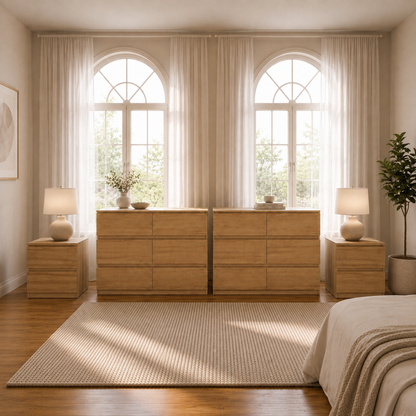 Zane Bedroom Lux Set | Duo Dresser & Bedside Tables