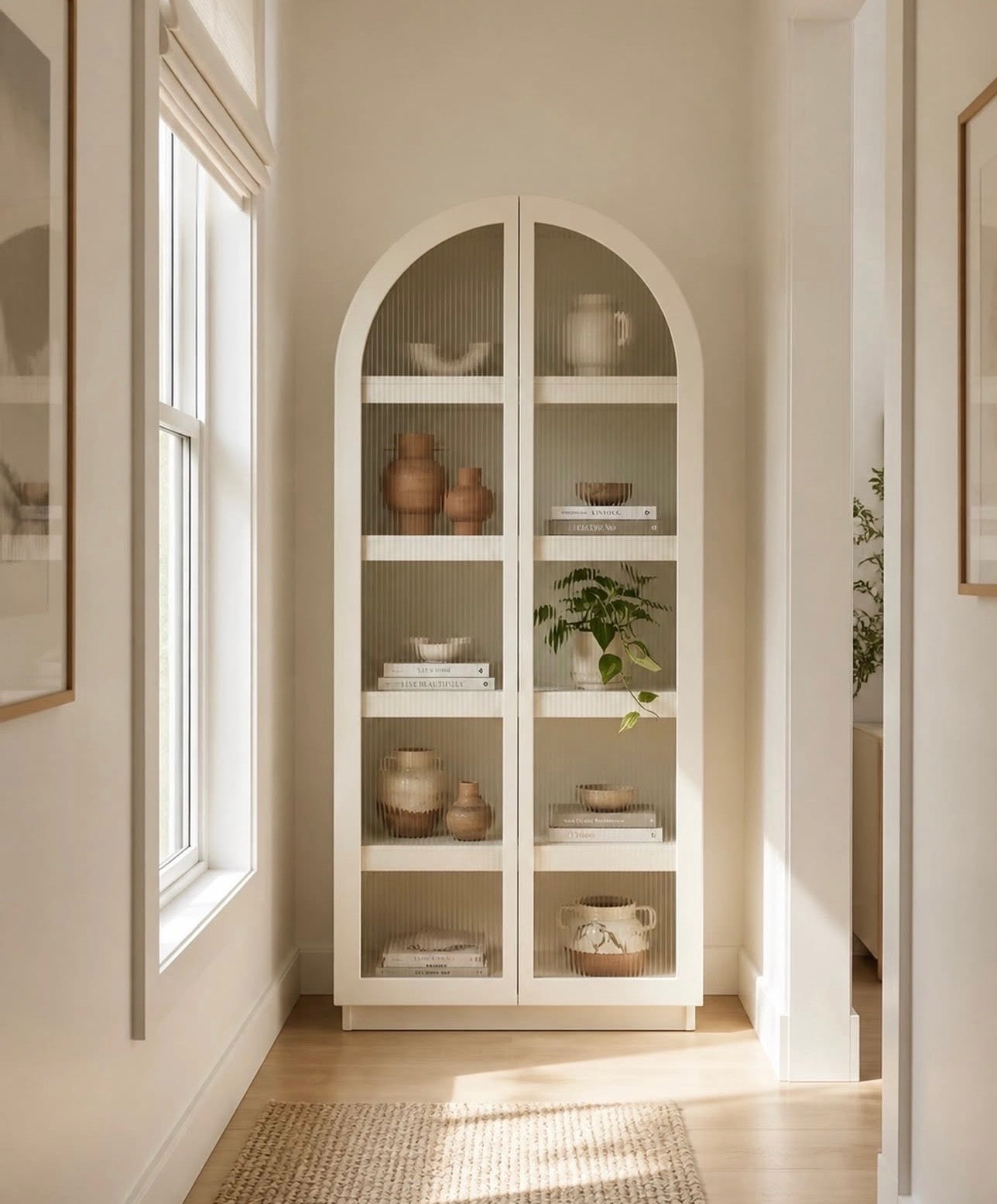 Sophia Ribbed Glass Display Cabinet