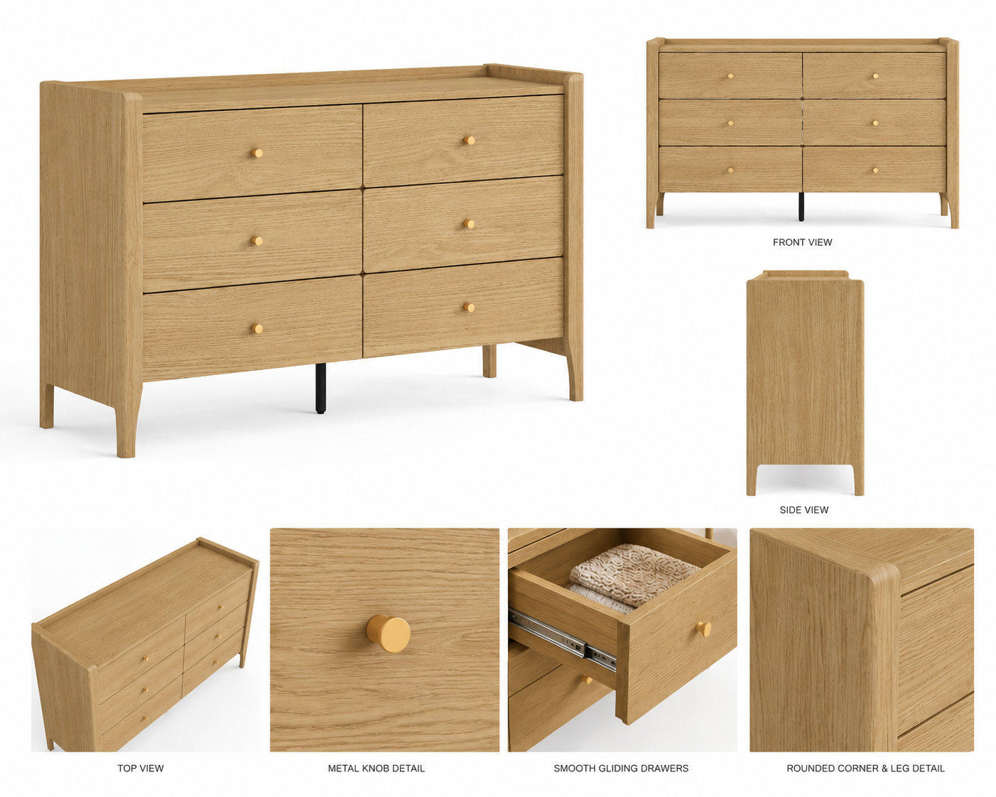 Sundrift Lowboy 6-Drawer Dresser