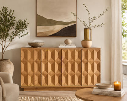 Aurento Geometric 4 Door Sideboard