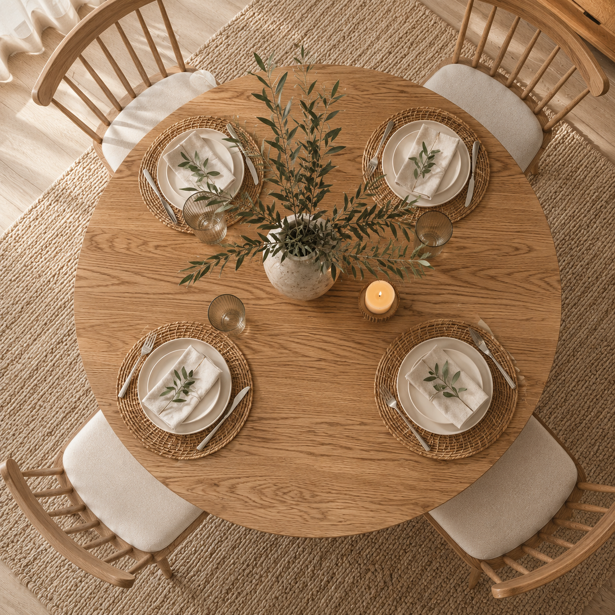 Eden Fluted Round Dining Table | Seats 4