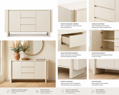 Taylor Large Sideboard 150cm Cupboard | Spacious and Stylish Storage Solution
