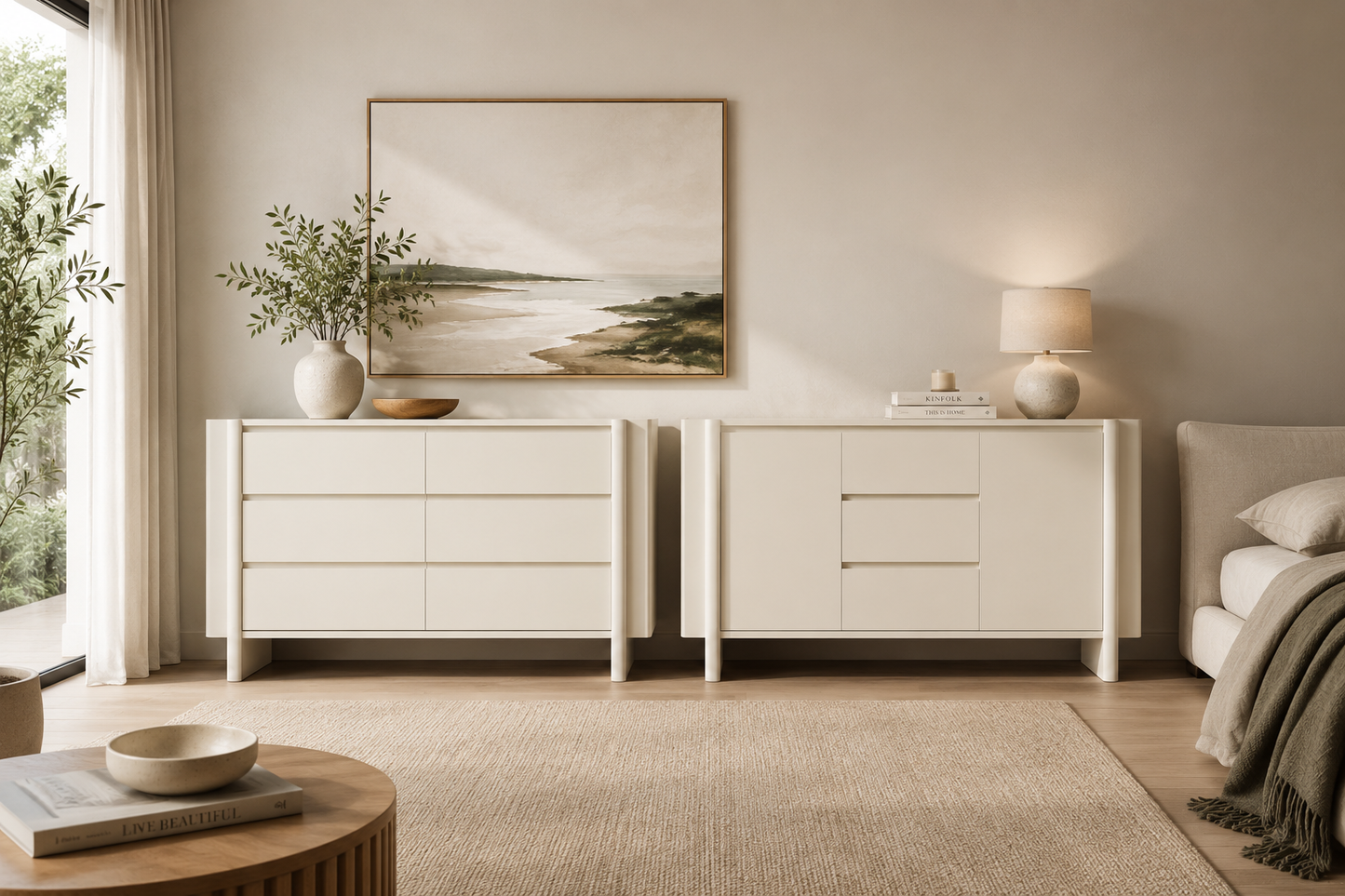 Taylor 6 Drawer Chest of Drawers and Large Sideboard Set