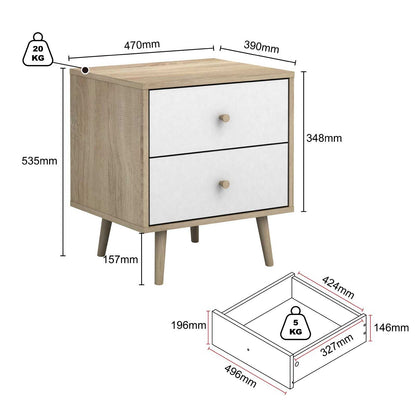Adriana Storage Set – 5-Drawer Dresser and Matching Bedside Tables