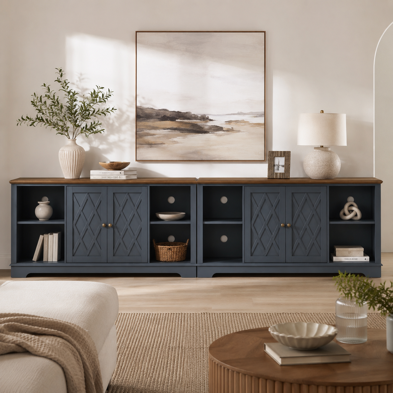 Brook Nautica Blue TV Entertainment Unit Set of 2