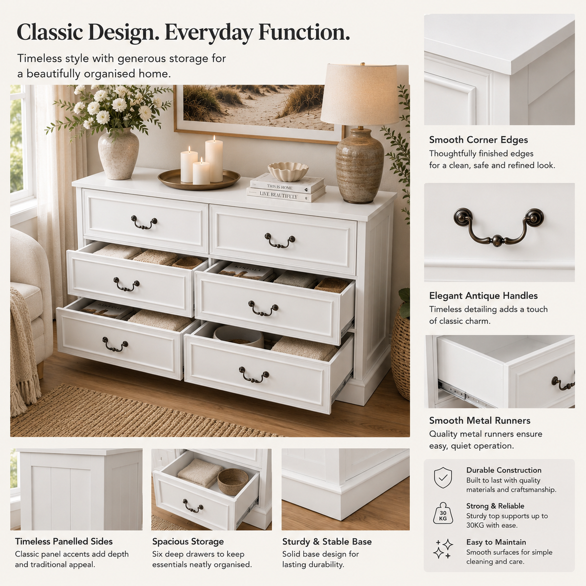 Hampton 6-Drawer Dresser