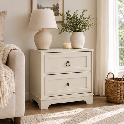 Marlow Coastal Lux 2 Drawer Bedside Table