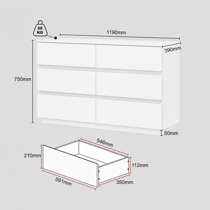 Zane White 12-Drawer Dresser | Luxe Duo Drawer Storage