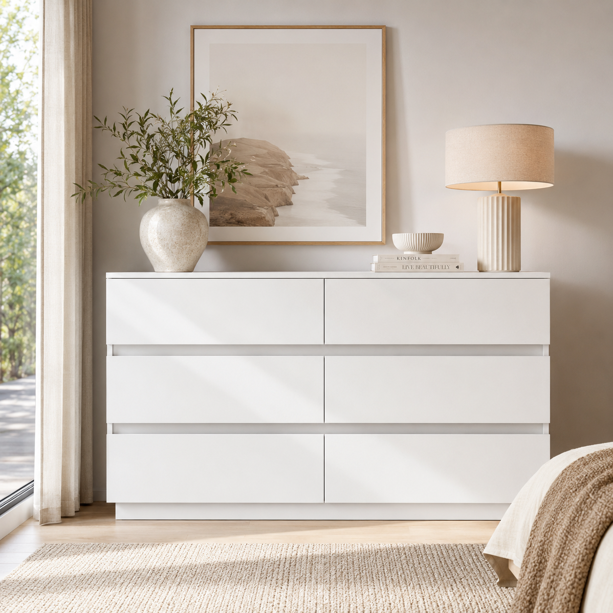 Zane White 12-Drawer Dresser – Luxe Storage for Every Room