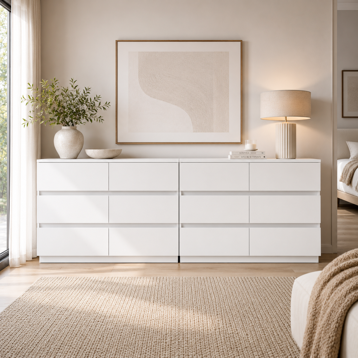 Zane White 12-Drawer Dresser | Luxe Duo Drawer Storage