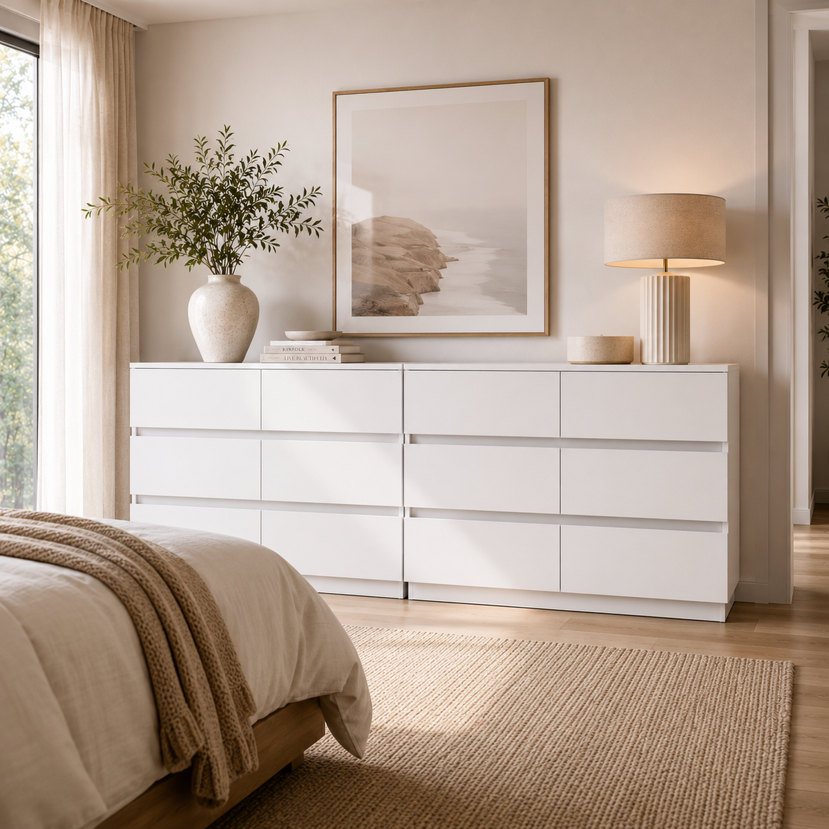 Zane White 12-Drawer Dresser | Luxe Duo Drawer Storage