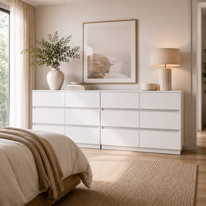 Zane White 12-Drawer Dresser | Luxe Duo Drawer Storage