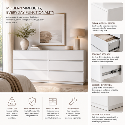 Zane White 12-Drawer Dresser | Luxe Duo Drawer Storage