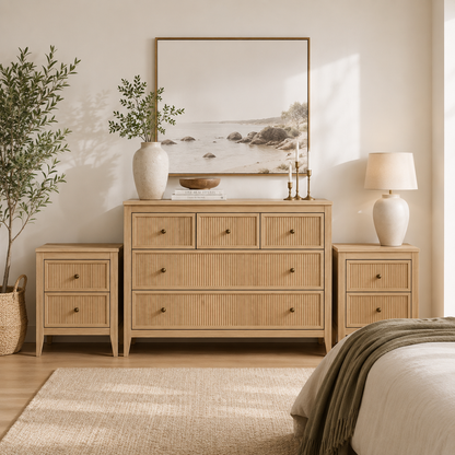 Vera Scandinavian Bedroom Storage Set – Bedside Table & Dresser
