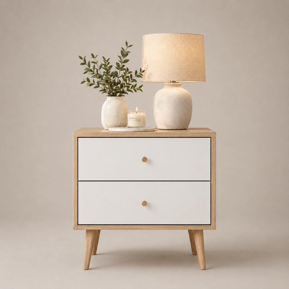 Adriana 2 Drawer Bedside Table