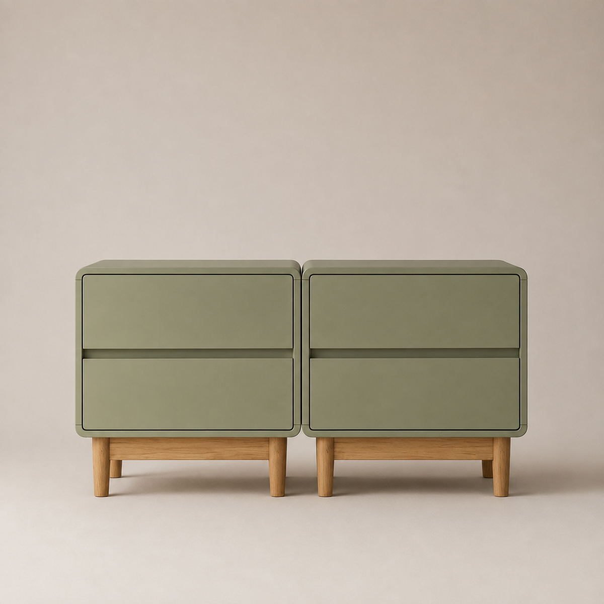 Blossom Duo Set 2-Drawer Bedside Tables – Light Green
