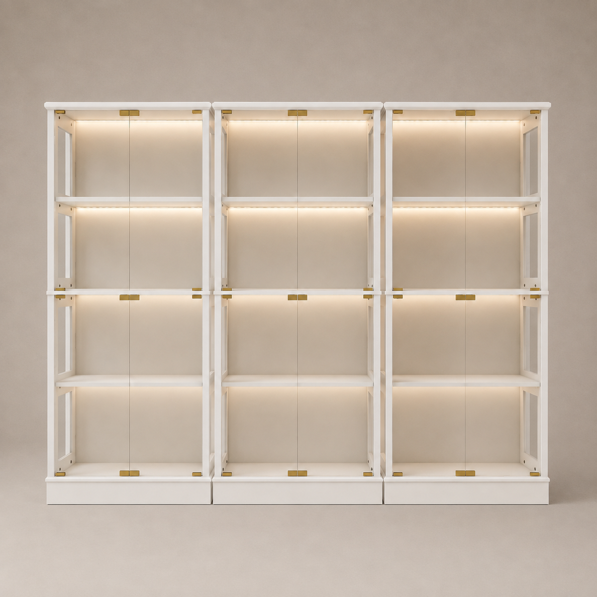 Arlo Led Display Cabinet Set of 3| 12 Shelves Modular Storage