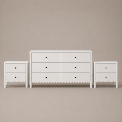 Harla Scalloped White Bedroom Furniture Set