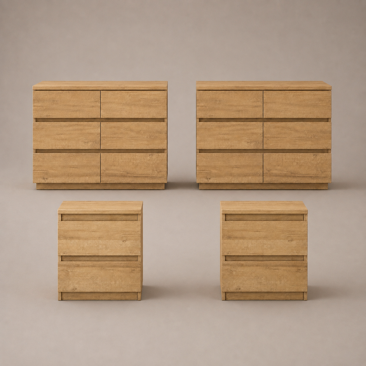 Zane Bedroom Lux Set | Duo Dresser & Bedside Tables
