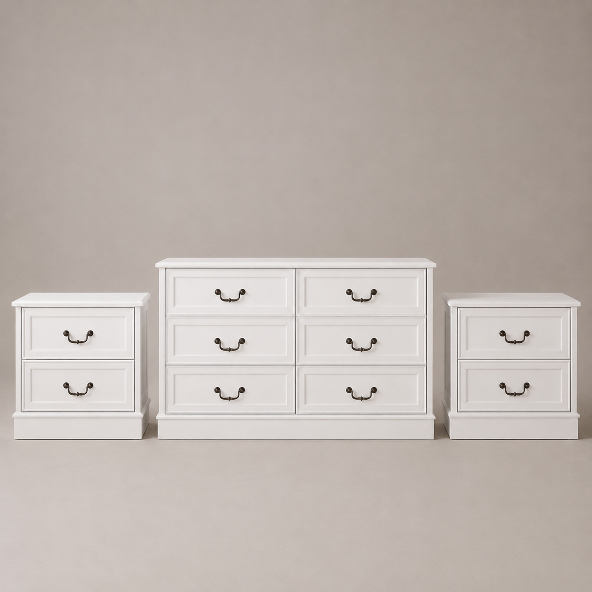 Hampton White 3-Piece Bedroom Storage Furniture Set
