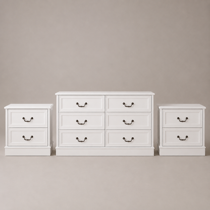 Hampton White 3-Piece Bedroom Storage Furniture Set