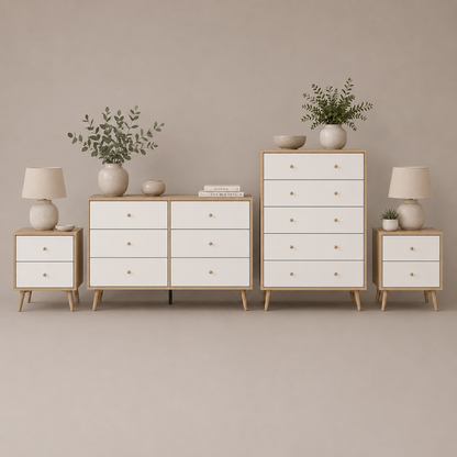 Adriana 4-Piece Scandinavian Bedroom Storage Furniture Set