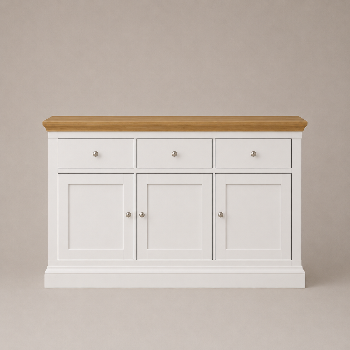 Regent Coastal Sideboard with 3 Drawers and 3 Cupboard Doors