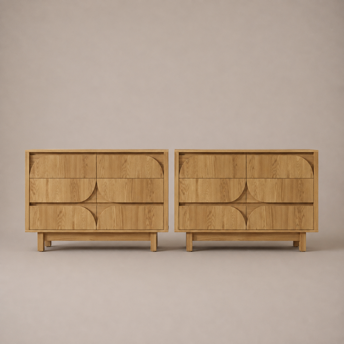 Eden Duo Set of 2 Modern 6-Drawer Dressers