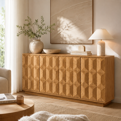Elle Geometric 4 Door Sideboard | Artistic Design