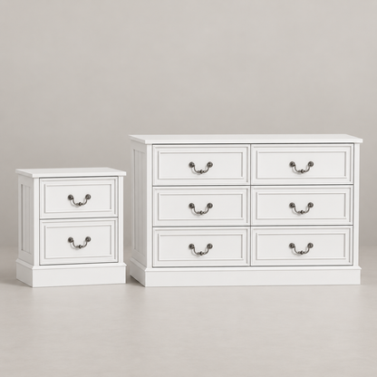 Hampton 6-Drawer Chest & 1 Bedside Bundle Set
