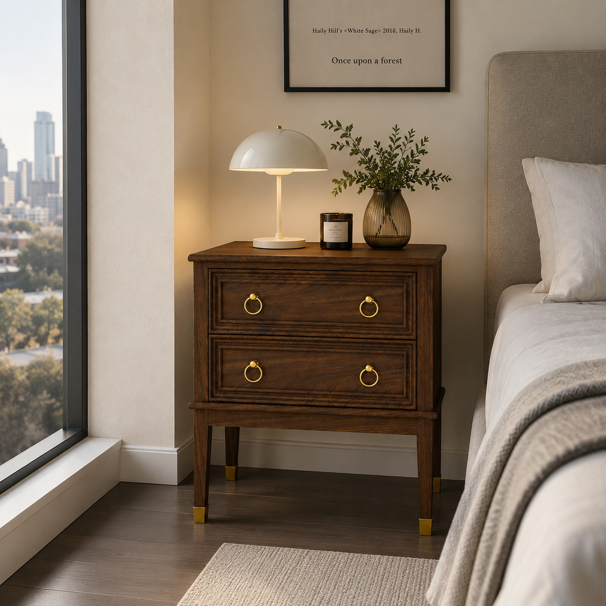 Norwood Walnut Bedside Table