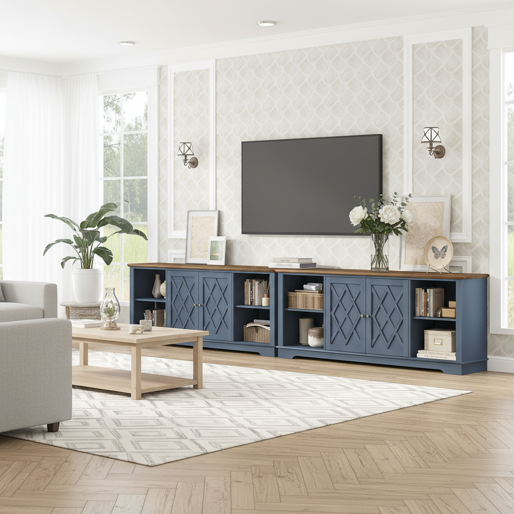 Brook Nautica Blue TV Entertainment Unit Set of 2