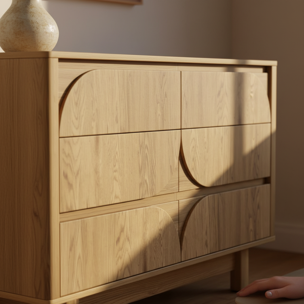 Eden Arched 6 Chest of Drawers Dresser | Bedroom Storage Dresser Cabinet