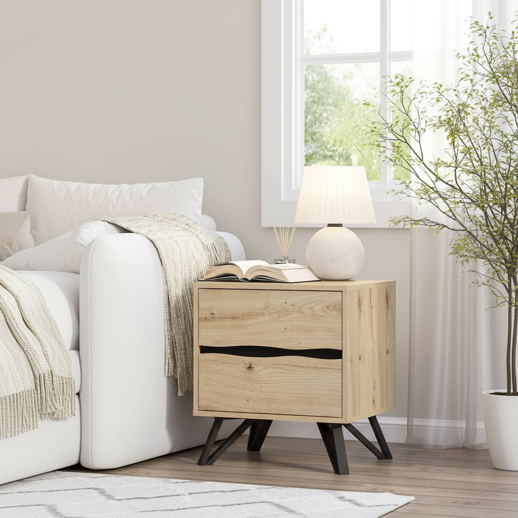 Grayson 2 Drawer Bedside Table