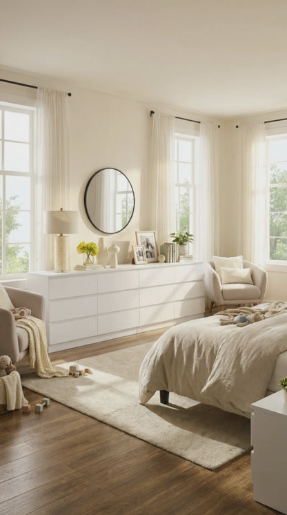Zane White 12-Drawer Dresser – Luxe Storage for Every Room
