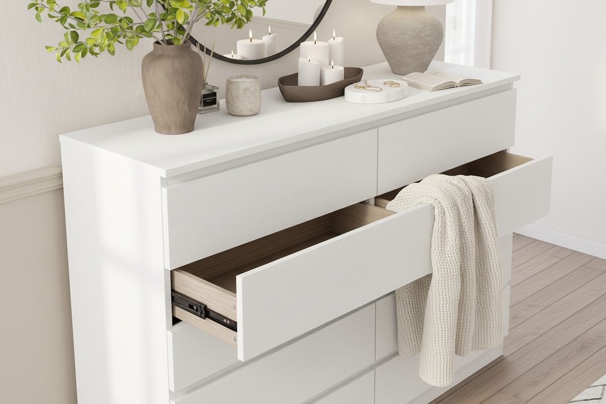Zane 8-Drawer Chest | 120cm Wide Storage Cabinet