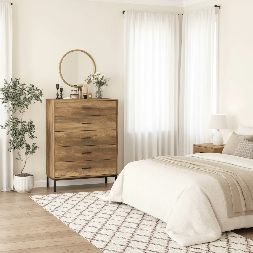 Bronx Five Drawer Dresser - Bedroom Storage