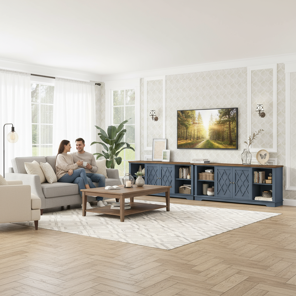 Brook Nautica Blue TV Entertainment Unit Set of 2